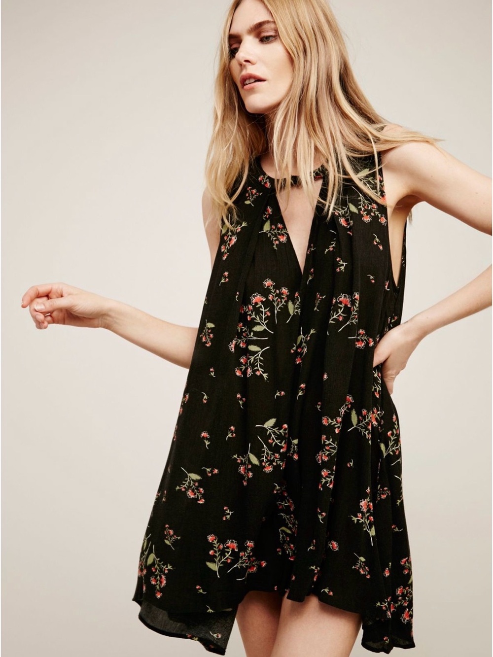 Free People Snap Out Of It Tree Swing Dress- Retro Floral Print
